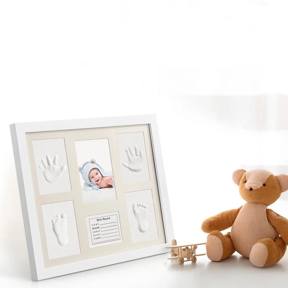 Младенческая отпечаток след комплект глины сувенир «Сделай сам» ребенка память кадры с английским карта ребенка DIY подарки памятные