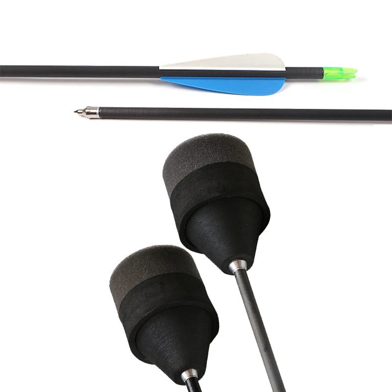 Free shipping 12 pieces arrows pure carbon arrows shaft with foam tips