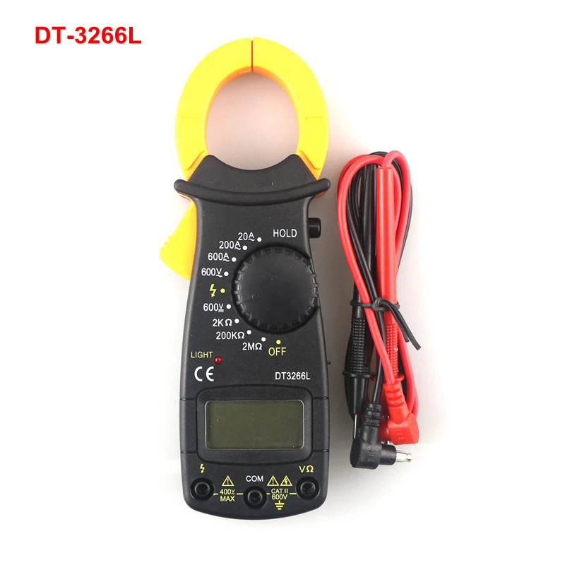 

DT-3266L Digital Clamp Meter Mini Multimeter LCD AC Current Meter AC DC Voltmeter Ammeter Ohm Current VoltageTester