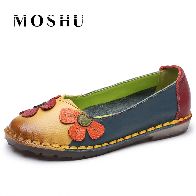 

Designer Summer Women Flats Genuine Leather Loafers Women Casual Shoes Slip On Round Top Shoes Moccasins Zapatos Mujer