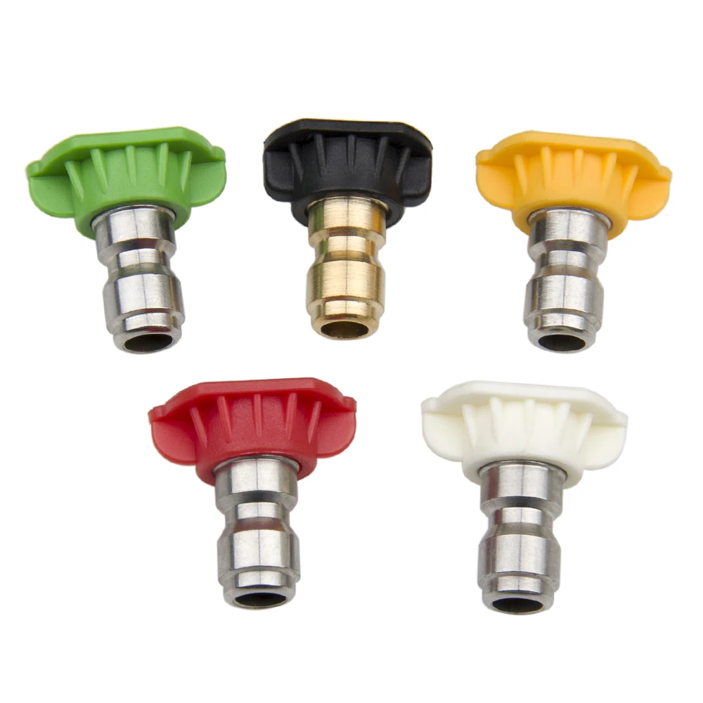 5 Pack High Pressure Washer Spray Nozzle Tips Variety Degrees 1/4
