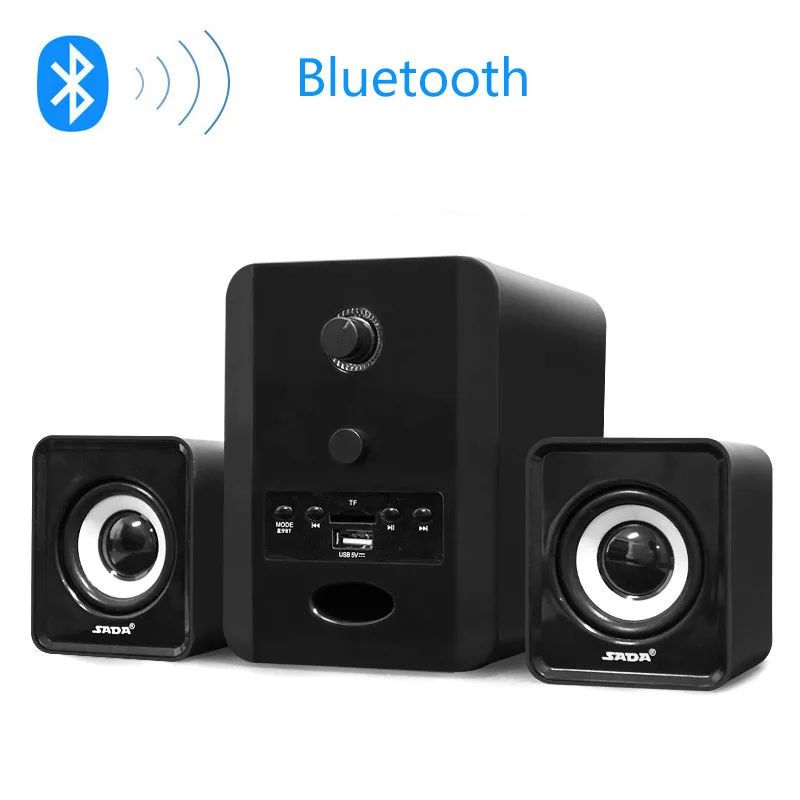 

SADA D-223 Mini Portable Bluetooth TF FM USB Combination speaker Laptop computer mobile Column speakers USB 2.1 Bass subwoofer