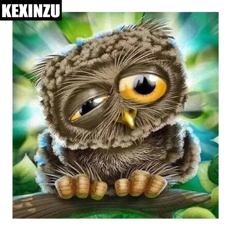 

5D DIY Diamond Painting "Cartoon Depressed Owl" Embroidery Full Square Cross Stitch Rhinestone Mosaic Painting Decor Gift