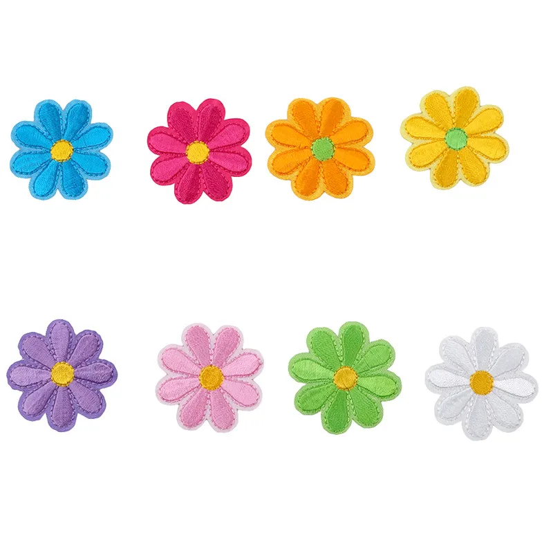 

Appliqued 5pcs/pack Embroidered Flower Appliques Patches Iron On Decorative Patch For Clothing Sewing Accessories YL898105