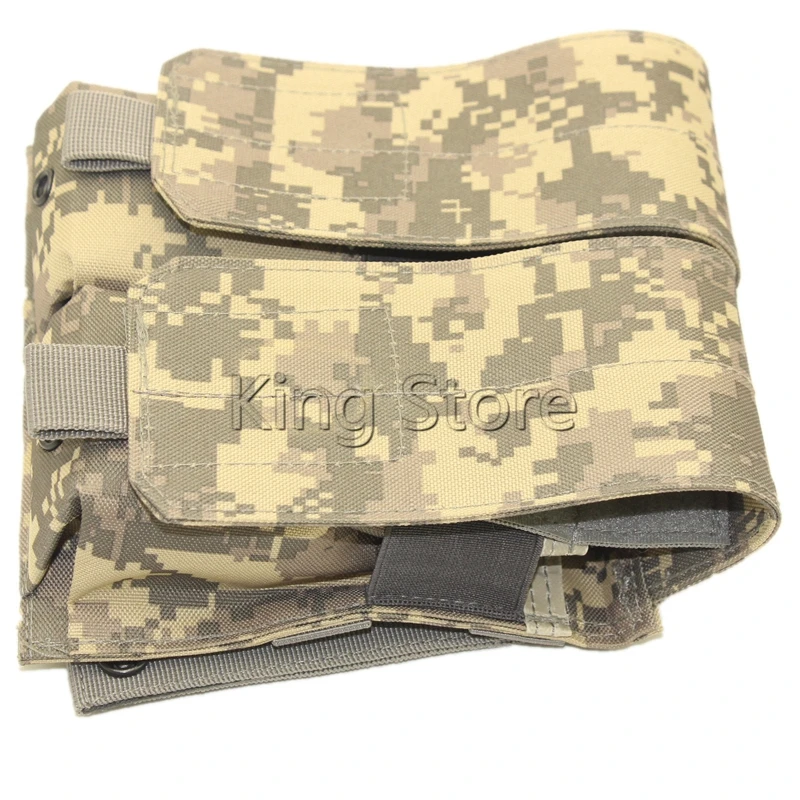 

US Army ACU CP Camo Pouch Outdoor Vest Backpack Belt Pouch Tactical Hunting Shooting Double Magazine Pouch fits 5.56mm AR15 M4