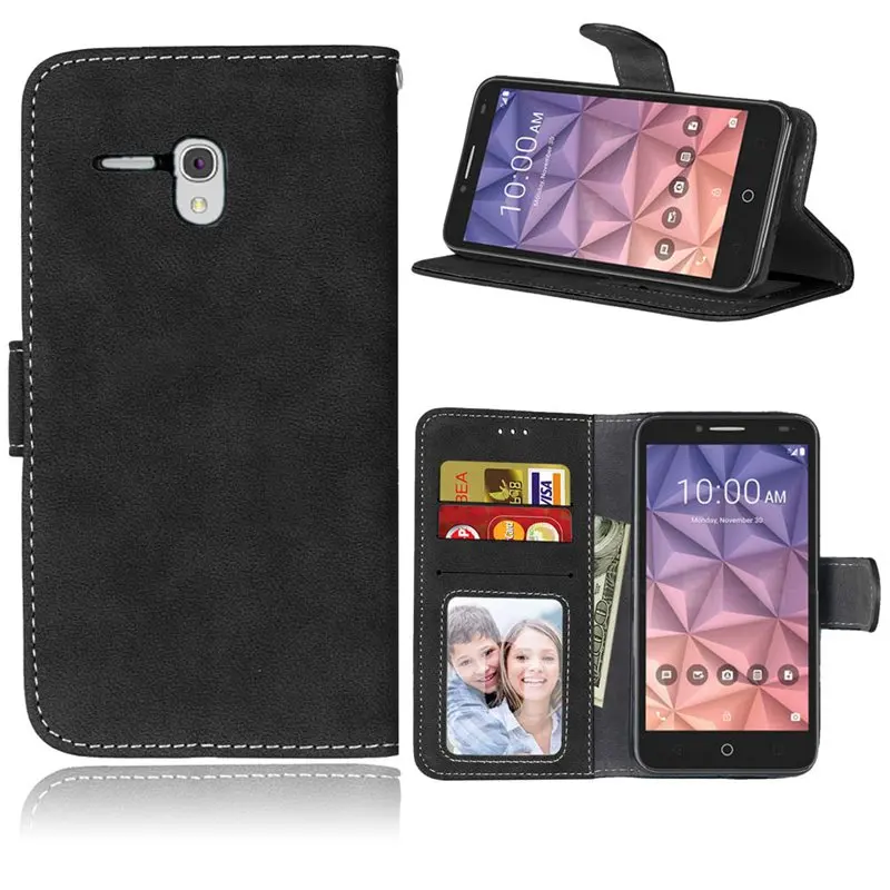 

Brand Tuke Wallet Leather Case For Alcatel One Touch Fierce XL 5054D Phone Bag Cover with Stand Cover for Alcatel 5054