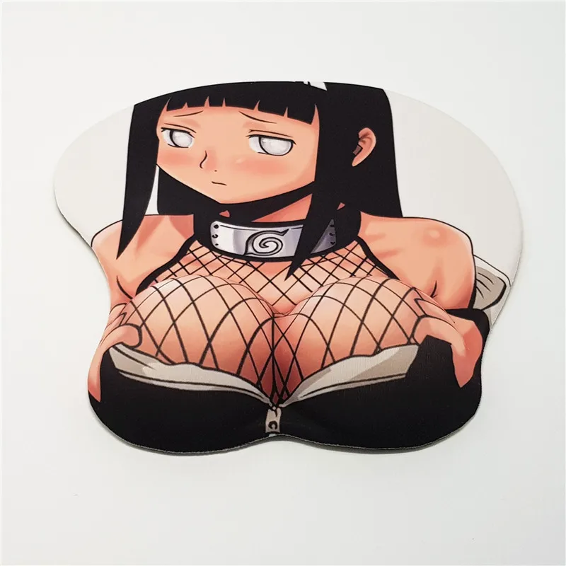 One Piece Anime Hokage Hyuga Hinata 3D Soft Big Breast Gaming Mouse Pad with Wrist Rest L26cm*W21cm*H3.2cm 2WAY