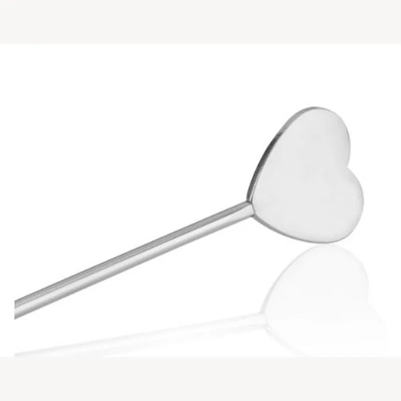 Stainless steel love heart cocktail picks drinking stirring rods