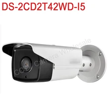 In stock free shipping English version DS-2CD2T42WD-I5 4MP EXIR Network Bullet IP security Camera POE, 50m IR, 120dB WDR,H.264+