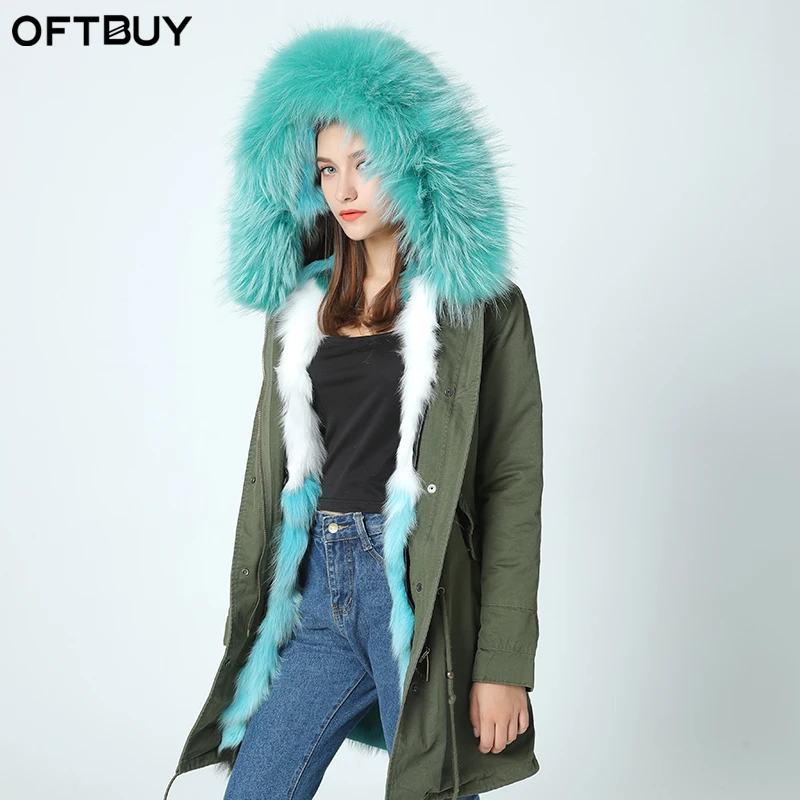 OFTBUY, новинка, парка, шуба, зимняя куртка для женщин, натуральный Лисий мех, натуральный мех, шуба, натуральный мех енота, воротник, Толстая теплая парка