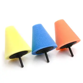 

OOTDTY 1 Pcs Hot Burnishing Foam Sponge Polishing Cone Shaped Buffing Pads For Car Wheel Hub Tool Car Cleaning NEW