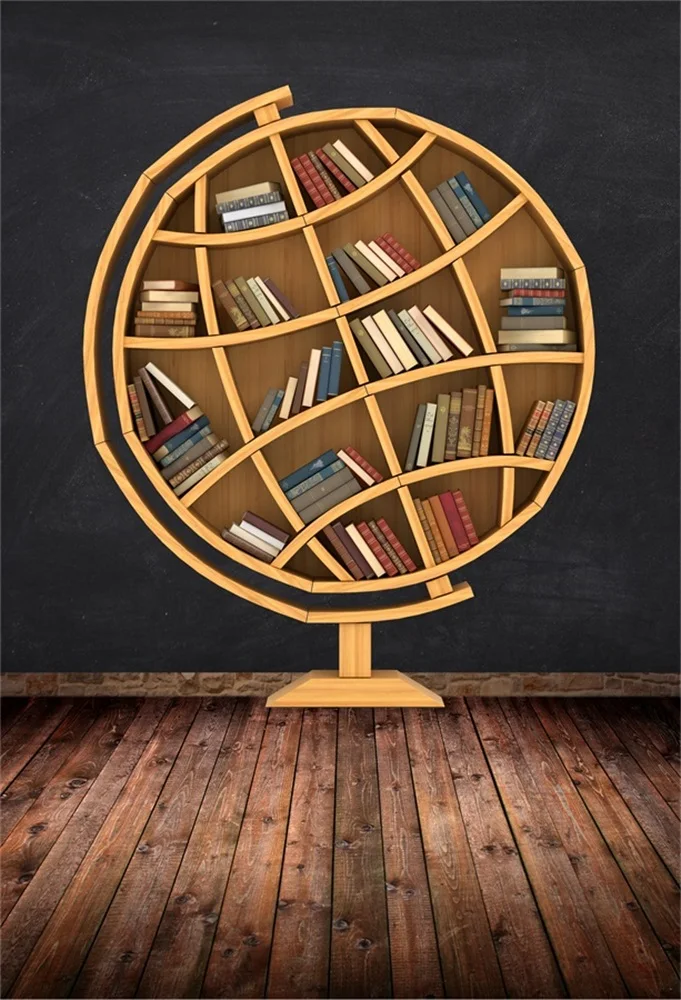 Laeacco Wooden Globe Shelf Decor Books Board Children Photographic