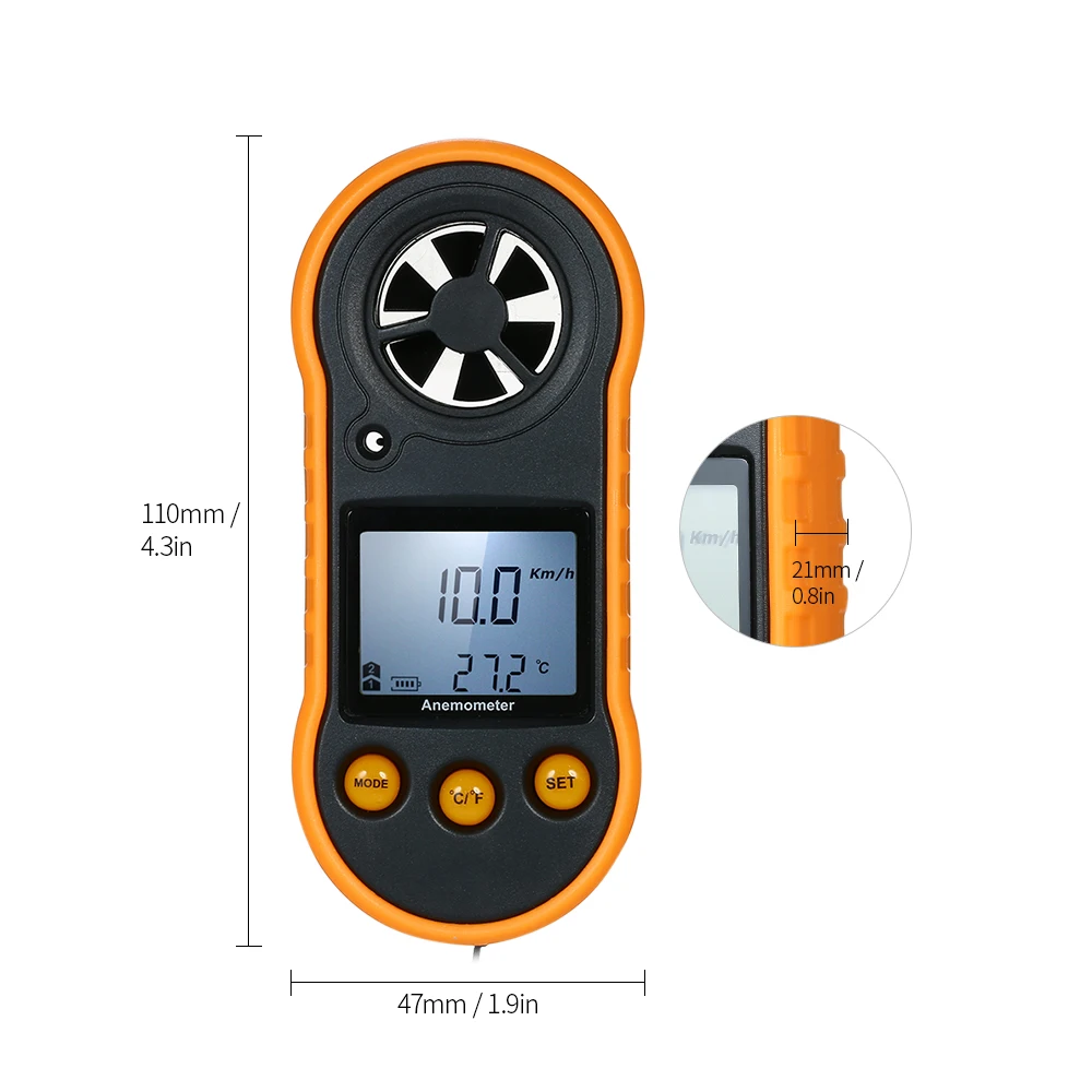 Многофункциональный мини цифровой анемометр-термометр портативный ЖК-измеритель скорости ветра Измеритель температуры и влажности с подсветкой