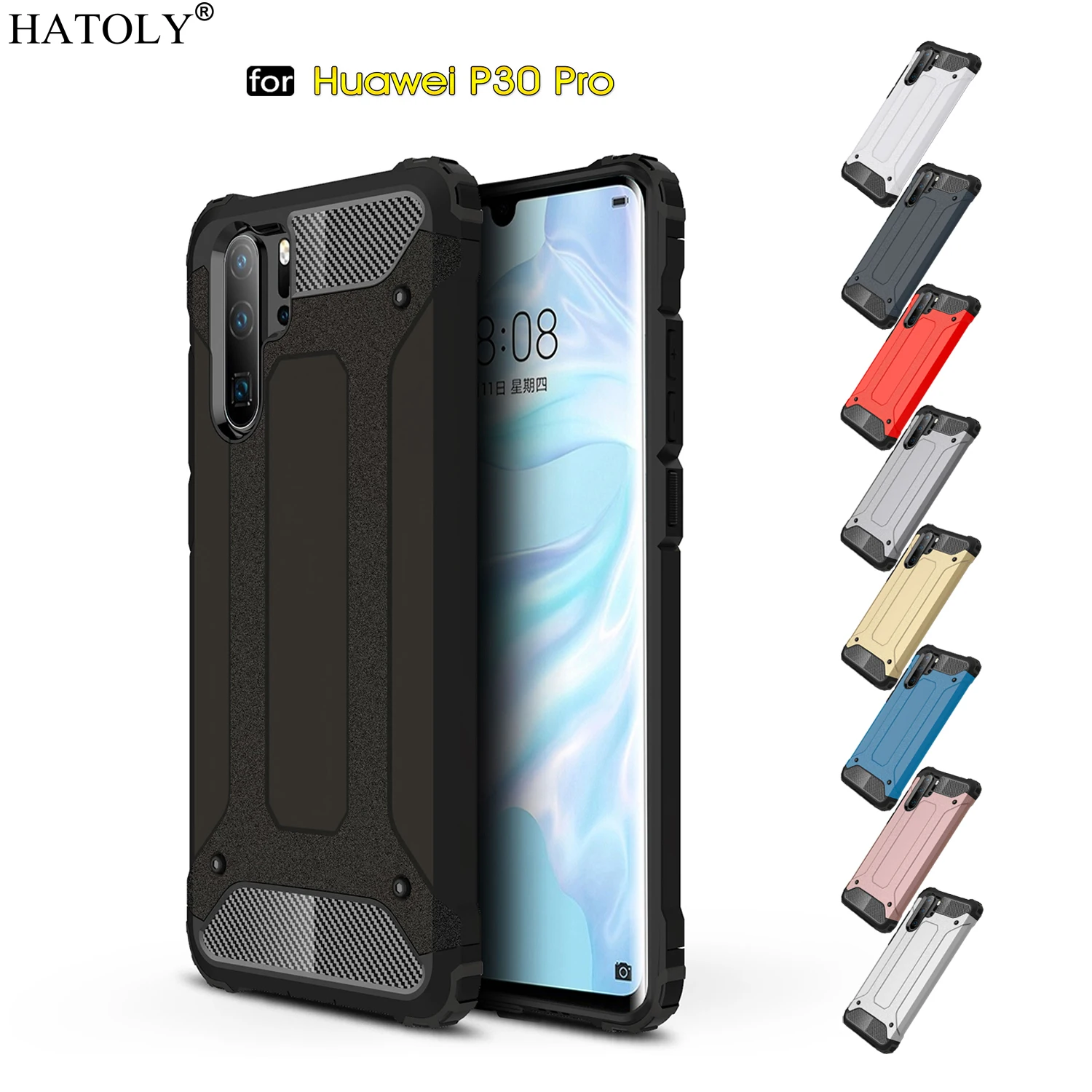 

Huawei P30 Pro Case Cover For Huawei P30 Pro PC + TPU Dual Layer Armor Case Funda Bumper Hard Phone Back Case For Huawei P30 Pro