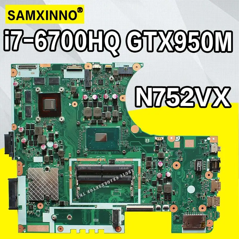 N752VX MB._ 0M/I7 6700HQ/AS GTX950M N16P GT A2 материнская плата REV 2 0 для For Asus N752V ноутбука DDR4 RAM 100%