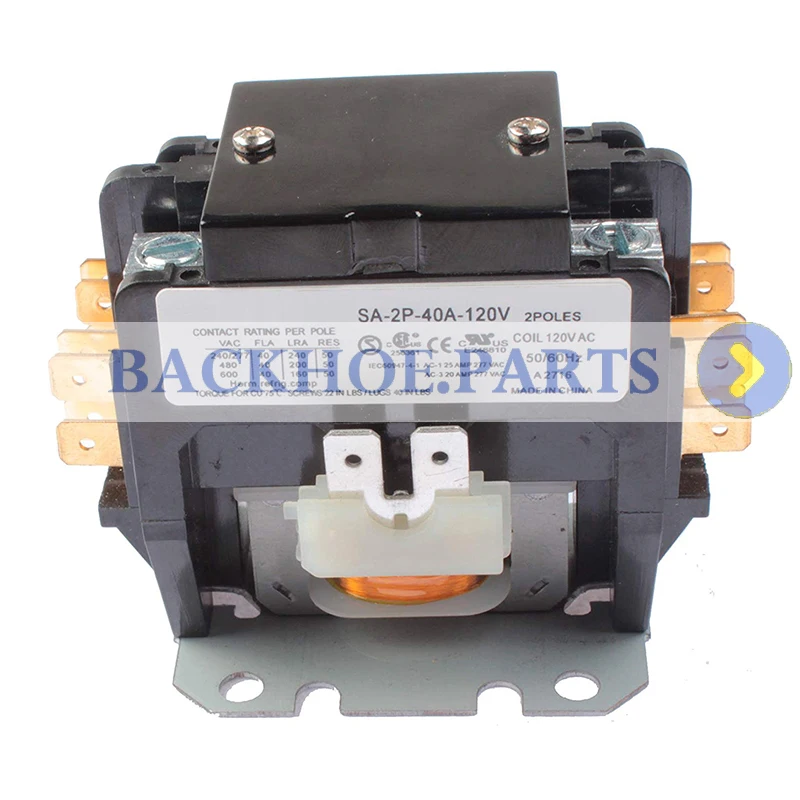 

SA-2P-40A-120V Coil Definite Purpose Contactor 2 Poles 40FLA 120V AC