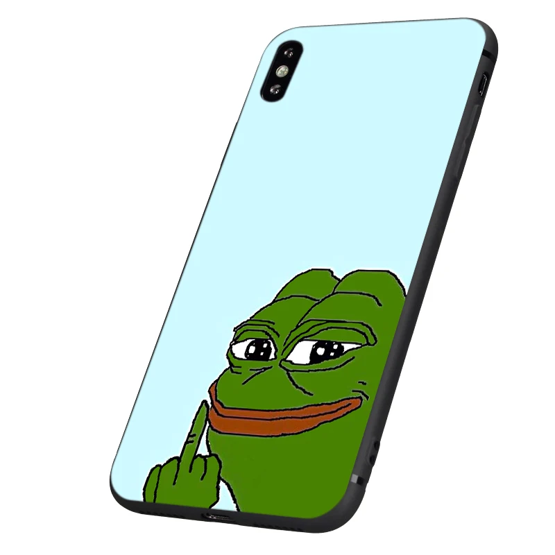 Черный чехол ТПУ для iphone 5 5s se 6 6s 7 8 plus x 10 чехол для iphone XR XS 11 pro MAX чехол интернет Meme Smug Frog Pepe