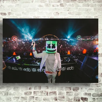 

Marshmello DJ music star Art Silk Poster Prints Home Wall Decor Painting