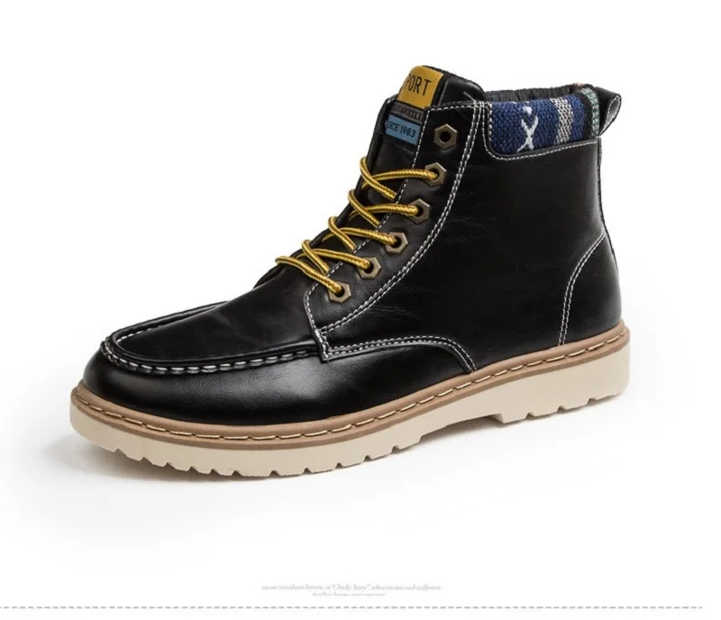 2018 Genuine Leather Men Boots Spring Autumn Winter Man Casual Shoes Fashion Lace-up Ankle Boot Men's Snow Shoe Work Vintage  (8)