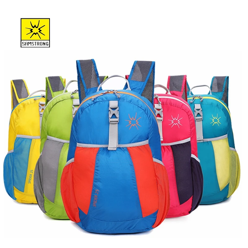 18L Folding Bag Foldable lightweight Backpack Zipper Soild Skin Back Pack Daily Traveling Women