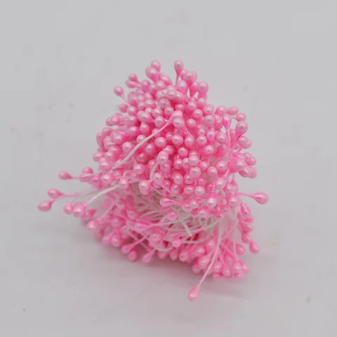 Bundle= (500PCS )Artificial Flower Double Heads Stamen Pearlized Craft Cards Cakes Decor Floral for home wedding party decor