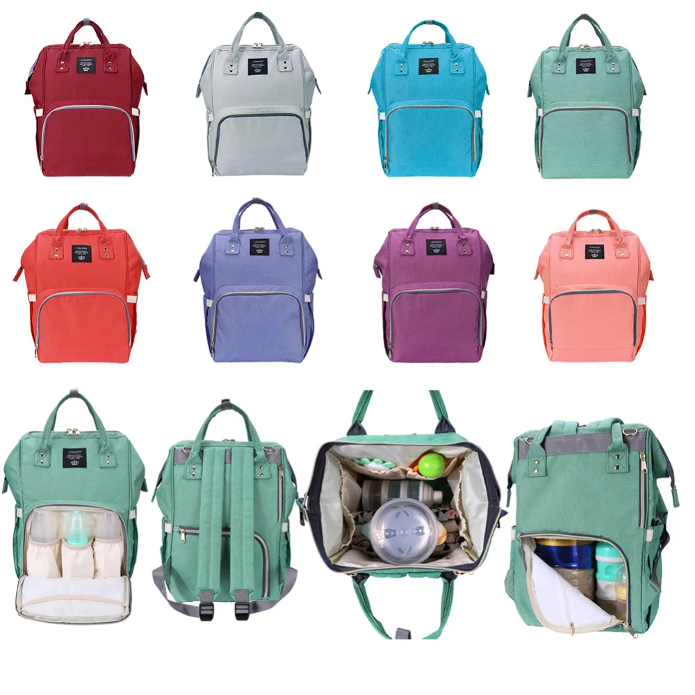 

Large Capacity Mommy Backpack Diaper Bags Waterproof Casual Baby Care Bag Fashion Solid Color Nappy Changing Organizer