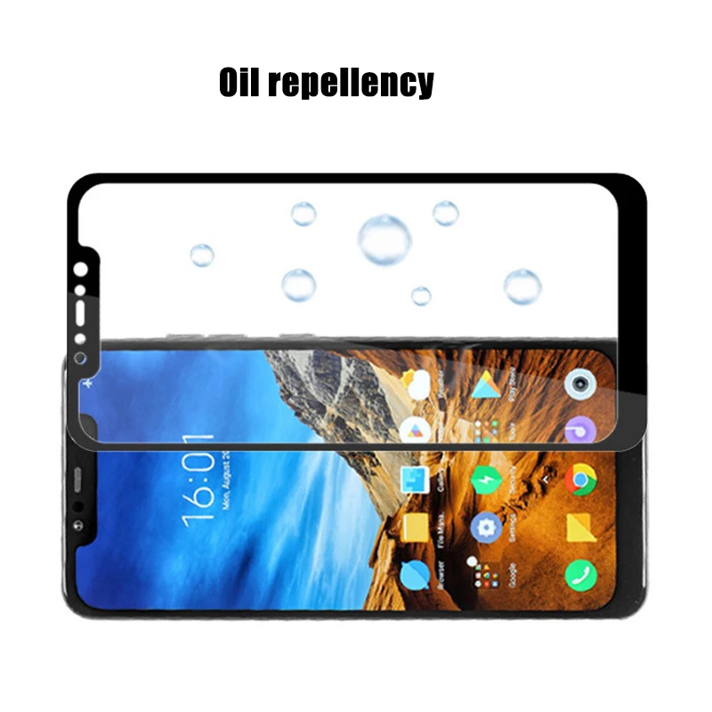 Закаленное стекло с полным покрытием для Xiaomi Poco F1 2 шт. защита экрана защитная