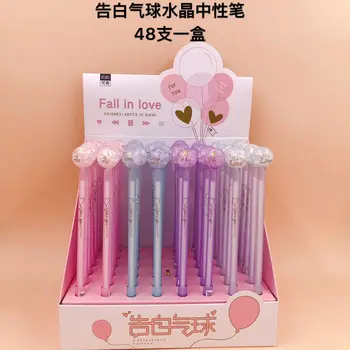 

48 Pcs Student Gel Pens Love Balloon Black Ink Writing Pen Gel-ink Pens for Writing Stationery Office School Supplies 0.5mm