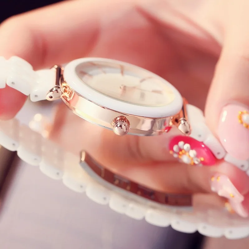 Goede Kezzi Merk Keramische Horloges Witte Bloem Quartz Horloge Waterdicht Armband Horloge Voor Vrouwen Klok Montres Femmes