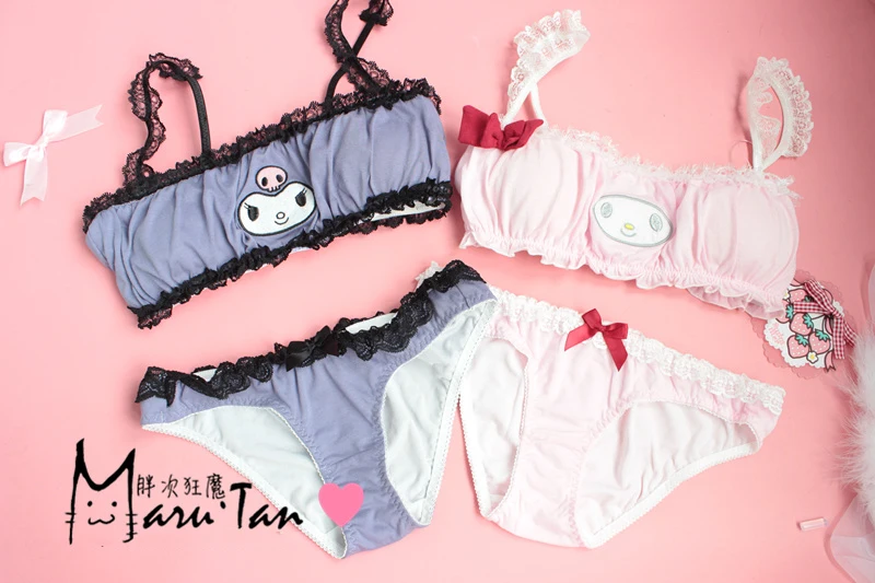 2 шт./партия, комплект нижнего белья из хлопка с надписью My Melody Vollet& Pink Bra Camisoles& Panties