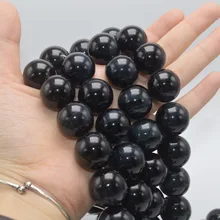 Круглые бусины синего Тигрового Глаза хорошего качества 20 мм