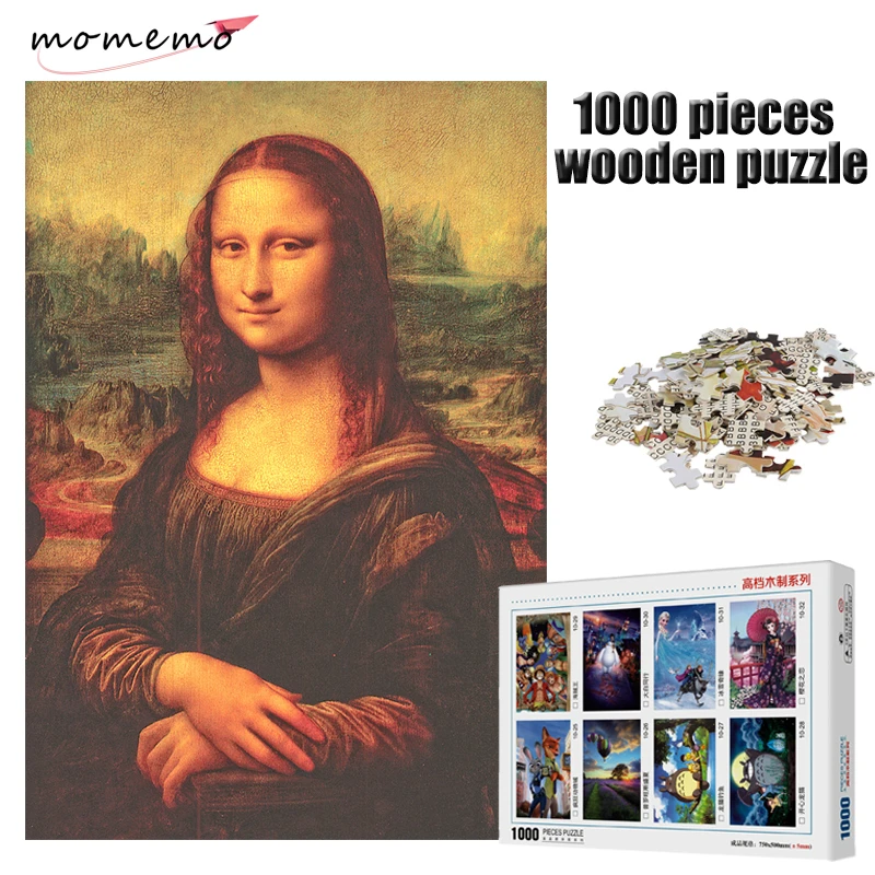 MOMEMO Mona Lisa Пазлы 1000 шт. деревянные головоломки Знаменитые Картины маслом 1000 шт. взрослые сборка Пазлы детская игрушка