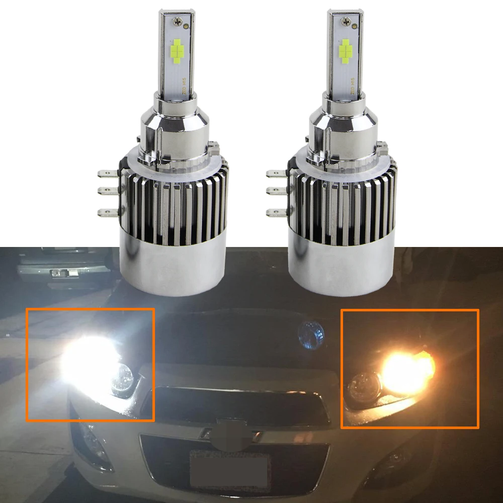 

2X H15 Replacement Led Headlight Bulb Kit Error Free Canbus 6000K White Light For Benz GLK300 GLK200