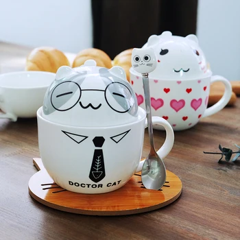 

Coffee Cup White Doctor Cat Animal Milk Cup Ceramic Lovers Mug Cute Birthday gift,Christmas Gift