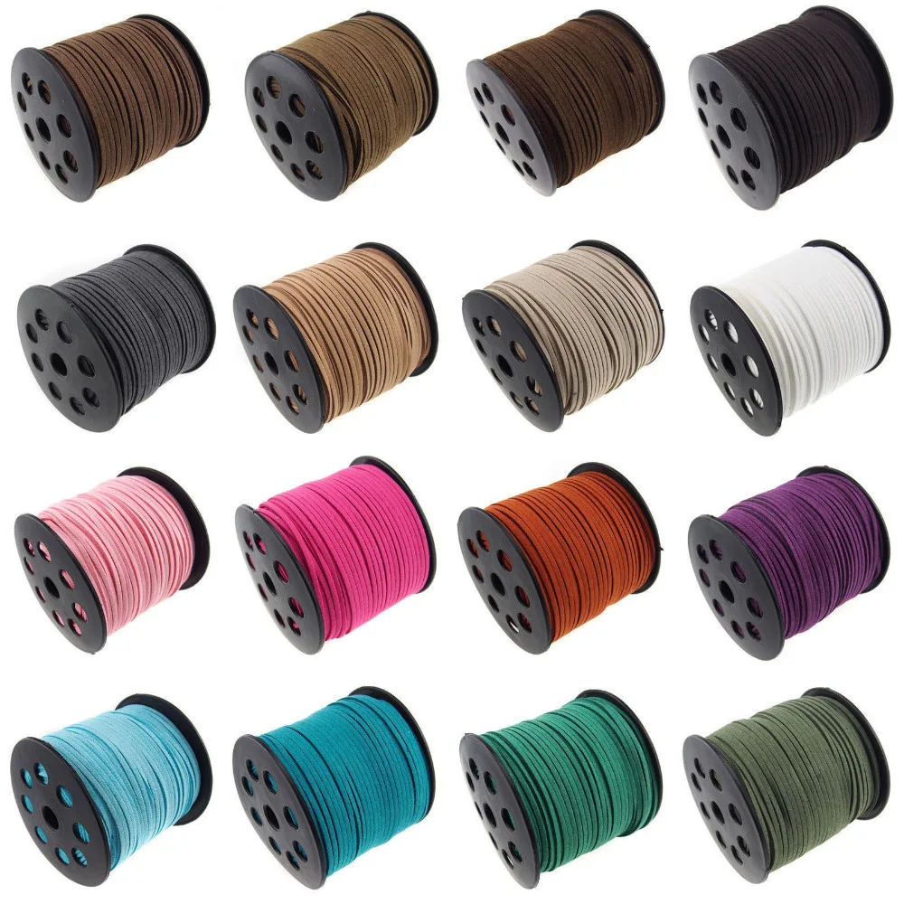 100 Yards Multicolored Leather Suede Cords For DIYJewelry Making