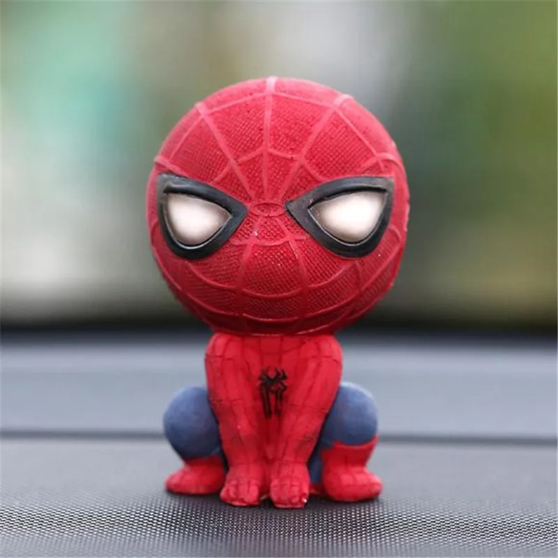 MR TEA модель человека-паука трясущийся головой игрушечный резиновый автомобиль орнамент авто Интерьер приборной панели украшение кукла аксессуары подарок для Marvel