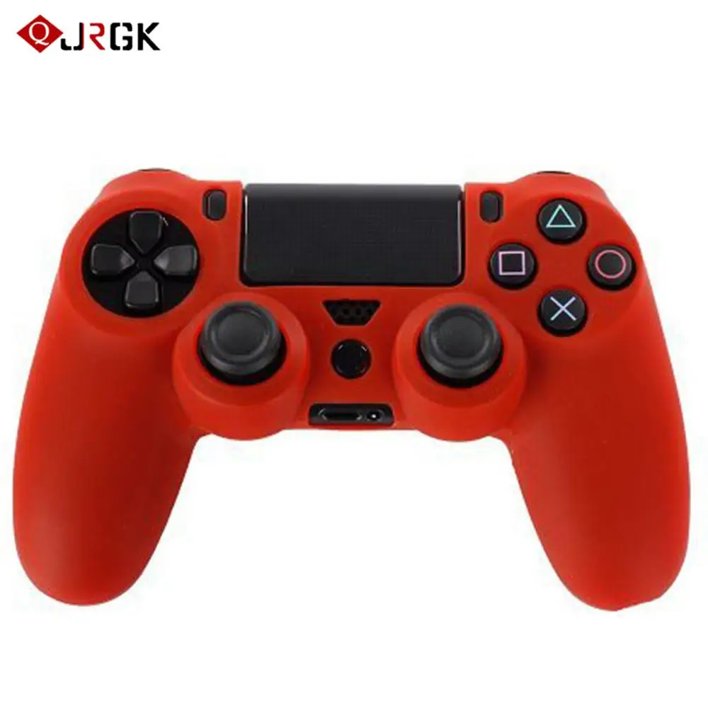 JRGK силиконовый чехол для PS4/тонкий контроллер Гибкий контроллер аксессуар гелевый резиновый кожаный чехол для Playstation PS4 игры - Цвет: Красный