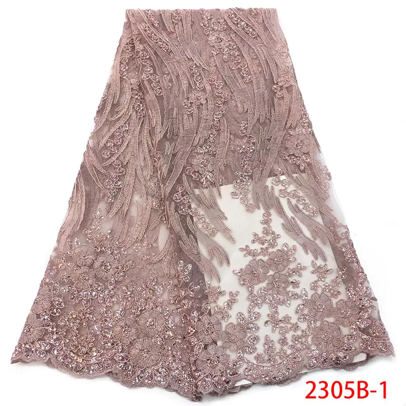 

Latest Style Nigerian Lace Fabrics 2019 High Quality Sequin Embroidered Mesh African Lace Fabric French Tulle Lace GD2305B-1