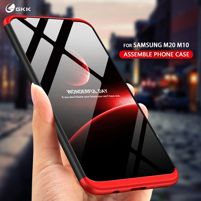 GKK Оригинальный чехол для Samsung Galaxy M20 M10 3 в 1 360 полная защита тонкий армированный