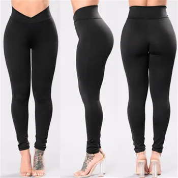 

New Women's High Waist Elastic Pants Leggings Fitness Workout Running Sports Pants Trousers Casual Womens Long Leggings