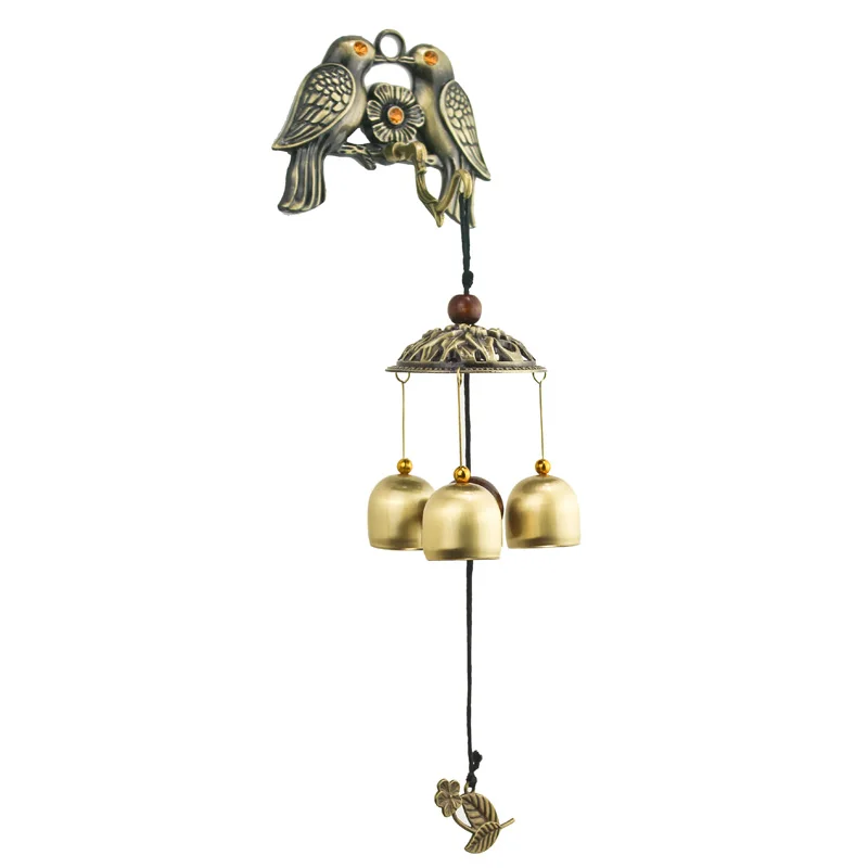 

Lucky Bird Retro Wind Chime Hanging Door Decoration Shop Opening Lucky Burglar Student Gift Chinese Style Pure Copper Bell