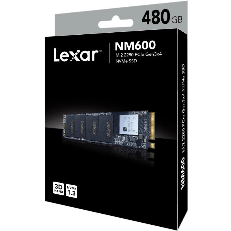 Lexar NM600 3D NAND SSD 480 ГБ M.2 2280 NVMe PCIe Gen3x4 Внутренний твердотельный накопитель HDD жесткий диск для ноутбука