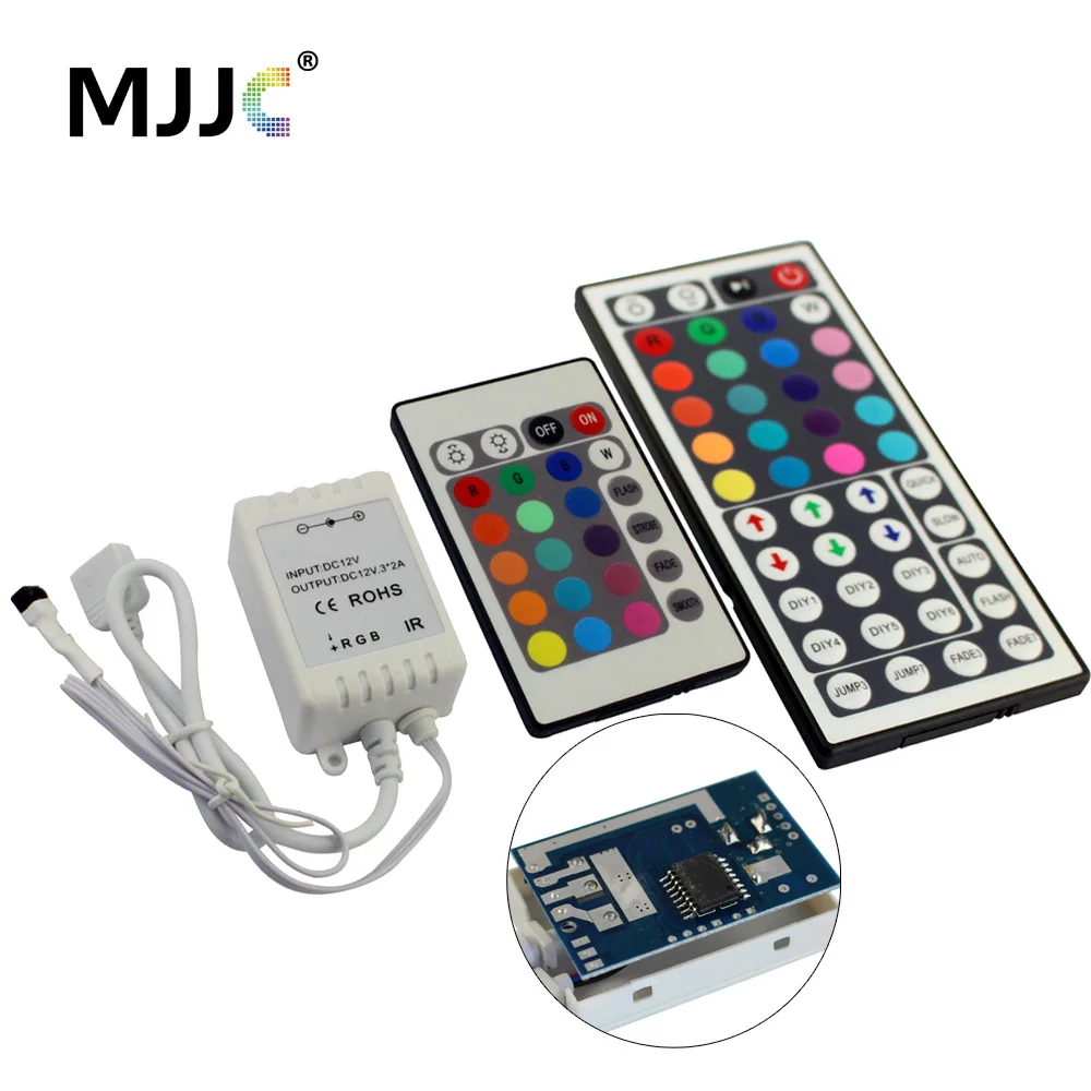 cheap LED RGB Controller 44 24 Key 12V 24V 3Channels 72W PWM IR 8 10M Wireless Remote Controller for 5M RGB 5050 LED Strip Light