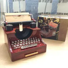 Home Retro Kids Classic Exquisite Quality Typewriter Music Box Home Office Mechanical Decoration