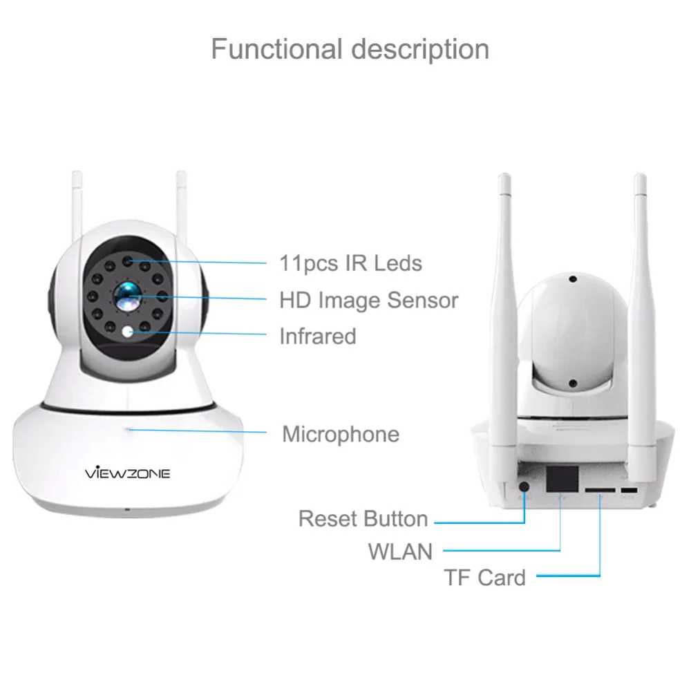 Surveillance Security ip camera 1080P HD compatible with alarm sensors Wifi Wireless IR Night Vision decorations for home 3