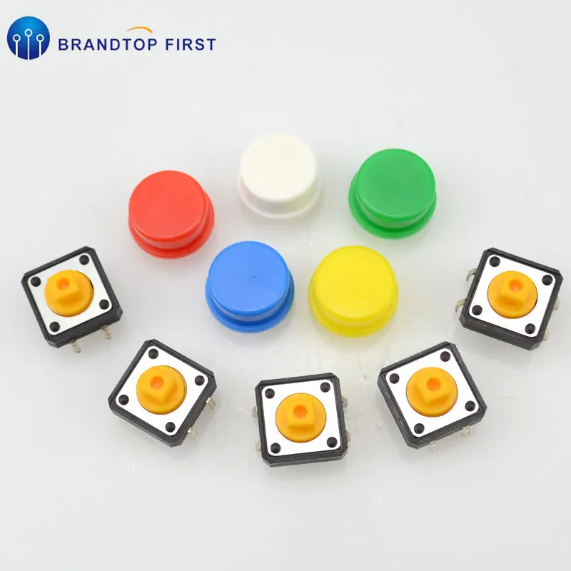 

12x12x7.3 mm Tactile Switches Yellow Square Push Button Tact Switch 12*12*7.3 mm Micro Switches