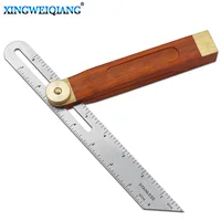 Angle Rulers Gauges Tri Square Sliding T-Bevel With Wooden Handle Level Measuring Tool wooden marking gauge Protractor 1