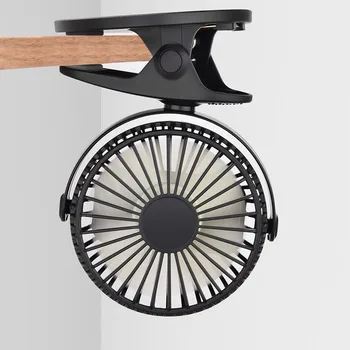 

USB Rechargeable Clip Desktop/Table Fan Mini Portable Clamp Fan 360 degree rotating Ventilator With Night Light Air Cooler Fan