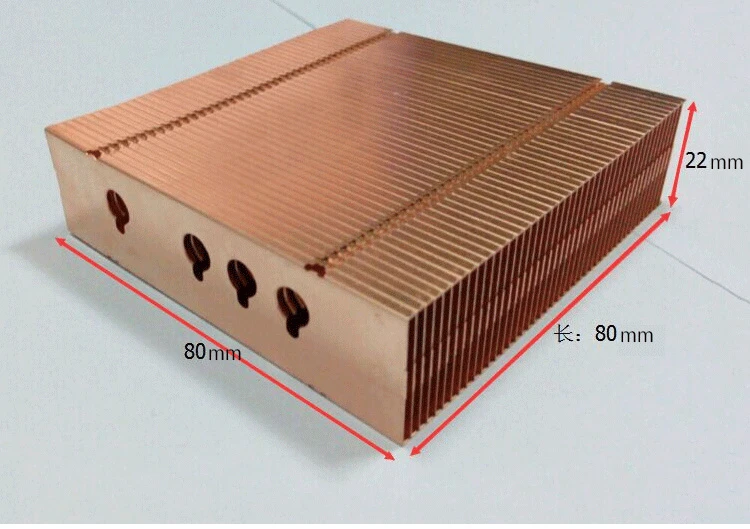 Various Styles 808022mm Pure Copper Radiator Copper Cooling fins Copper fin Can be DIY Longer Heat Sink radiactor fin Various Styles 808022mm Pure Copper Radiator Copper Cooling fins Copper fin Can be DIY Longer Heat Sink radiactor fin