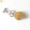 CSJA Bohemia Ketting Pendant Natural Ammonite Shell Fossils Round Charm Opal Pink Quartz Tiger Eye Semi Precious Stone Bead E249 ► Photo 3/6